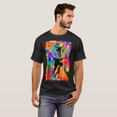 幾何学模様 抽象的 スケートボード Tシャツ (正面フル)