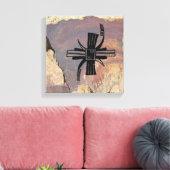 幾何学模様、模倣陶器デザイン キャンバスプリント (インサイチュ (リビング))