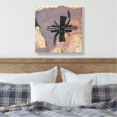 幾何学模様、模倣陶器デザイン キャンバスプリント (インサイチュ (寝室))