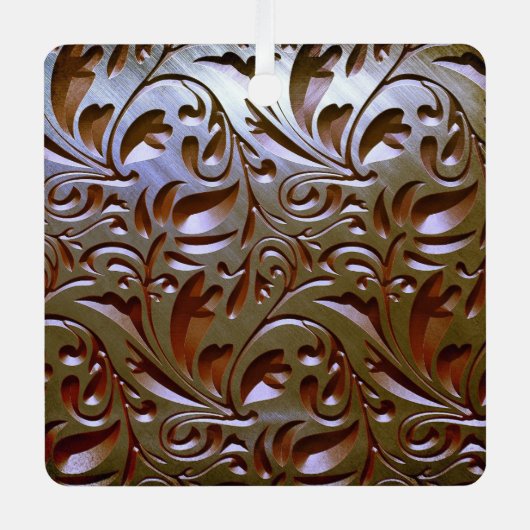 幾何学模様:正方形メタルオーナメント メタルオーナメント (正面)