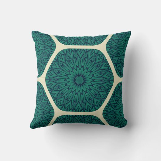 幾何学模様 – 深い緑&B クッション (裏面)