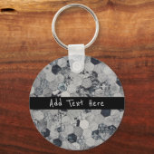 幾何学模様（灰色、白、黒） キーホルダー (正面)