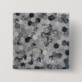 幾何学模様（灰色、白、黒） 缶バッジ