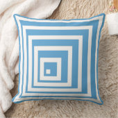 幾何学模様（白と青） クッション (ブランケット)