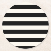 幾何学模様(白黒ストライプ) ラウンドペーパーコースター (正面)