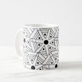 幾何学模様(白黒) コーヒーマグカップ (正面左)