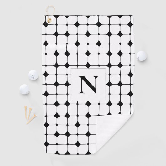 幾何学模様（白黒） ゴルフタオル (インサイチュ)