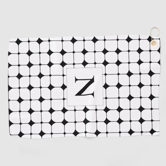 幾何学模様（白黒） ゴルフタオル (横)