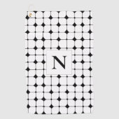 幾何学模様（白黒） ゴルフタオル (正面)