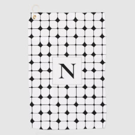 幾何学模様（白黒） ゴルフタオル