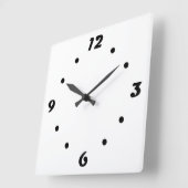 幾何学模様(白黒) スクエア壁時計 (傾斜)