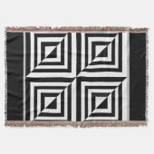 幾何学模様(白黒) スローブランケット (正面)
