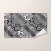 幾何学模様、白黒 バスタオルセット (ハンドタオル)