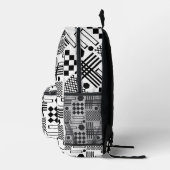 幾何学模様（白黒） プリントバックパック (右)