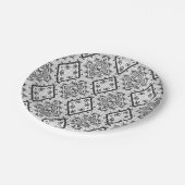 幾何学模様，白黒 ペーパープレート (アングル)