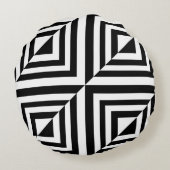幾何学模様（白黒） ラウンドクッション (裏面)