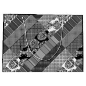 幾何学模様、白黒 ラージペーパーバッグ (裏面)