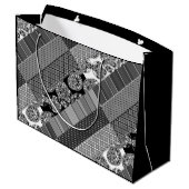 幾何学模様、白黒 ラージペーパーバッグ (裏面アングル)