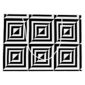 幾何学模様（白黒） ラージペーパーバッグ (裏面)