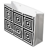 幾何学模様（白黒） ラージペーパーバッグ (正面アングル)