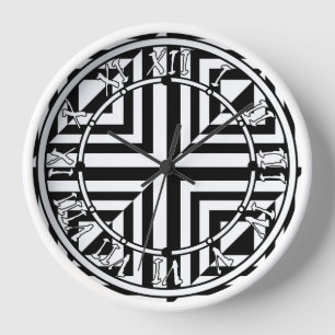 幾何学模様(白黒) 壁時計