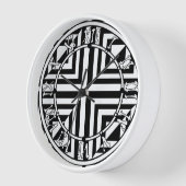 幾何学模様(白黒) 壁時計 (傾斜)