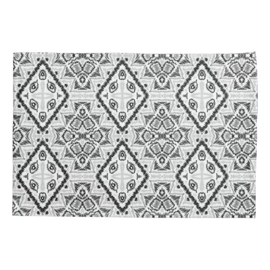 幾何学模様,白黒 枕カバー (裏面)