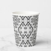 幾何学模様，白黒 紙コップ (右)