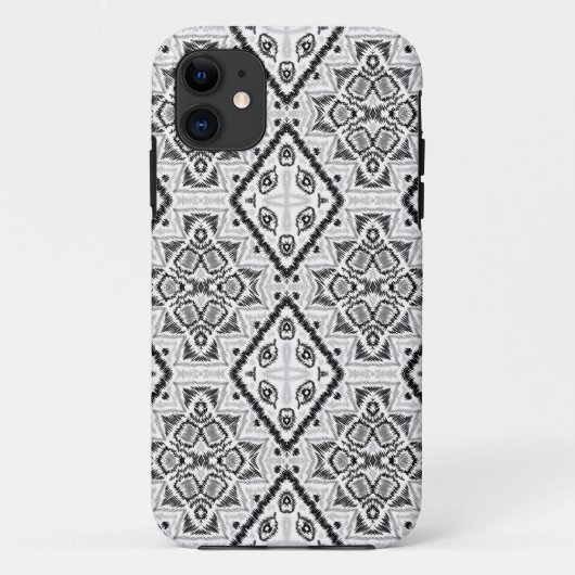 幾何学模様，白黒 Case-Mate iPhoneケース (裏面)