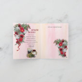 幾何学模様 – 金ゴールドグリッターバーガンディーカップルのシャワー 招待状 (内部)