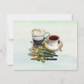 幾何学模様 – 金ゴールドグリッターフラワーブーケテーマ 招待状 (裏面)