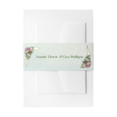 幾何学模様 – 金ゴールドグリッターフラワーブーケ 招待状ベリーバンド (正面例)