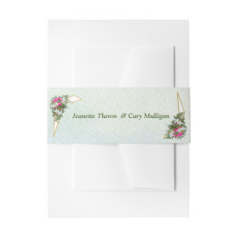 幾何学模様 – 金ゴールドグリッターフラワーブーケ 招待状ベリーバンド