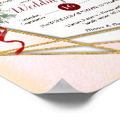 幾何学模様 – 金ゴールドグリッターブルガンディブケッツ ポスター (角)