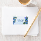 幾何学模様 – 金ゴールド – ネイビーブルーフラワーブーケ ラベル (インサイチュ)