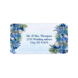 幾何学模様 – 金ゴールド – ネイビーブルーフラワーブーケ ラベル