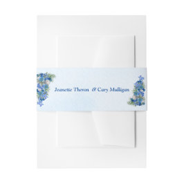 幾何学模様 – 金ゴールド – ネイビーブルーフラワー 招待状ベリーバンド