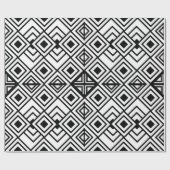 幾何学模様(黒と白) ラッピングペーパー (フラット)