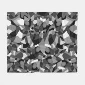 幾何学模様（黒） フリースブランケット (正面(横))