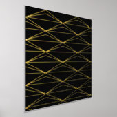 幾何学模様（黒）金ゴールド 箔ポスター (レイダウン)