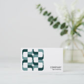 幾何学模様 – 020614 – 緑の色合い 名刺 (スタンド正面)