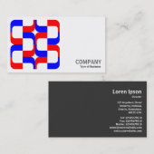 幾何学模様 – 020614 – 赤と青 名刺 (正面/裏面)