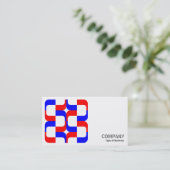 幾何学模様 – 020614 – 赤と青 名刺 (スタンド正面)