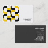 幾何学模様 – 020614 – 黒と琥珀 名刺 (正面/裏面)