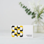 幾何学模様 – 020614 – 黒と琥珀 名刺 (スタンド正面)