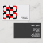 幾何学模様 – 020614 – 黒と赤 名刺 (正面/裏面)