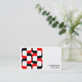 幾何学模様 – 020614 – 黒と赤 名刺 (スタンド正面)