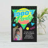 幾何学模様 1980年代 80年代 50歳の誕生日パーティー 写真 招待状 (スタンド正面)