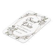 幾何学模様(Geometric Cherish White)フローラ日付の保存 マグネット (左側)