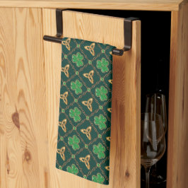 幾何学模様St patricks dayケルトTriskeleシャムロック キッチンタオル